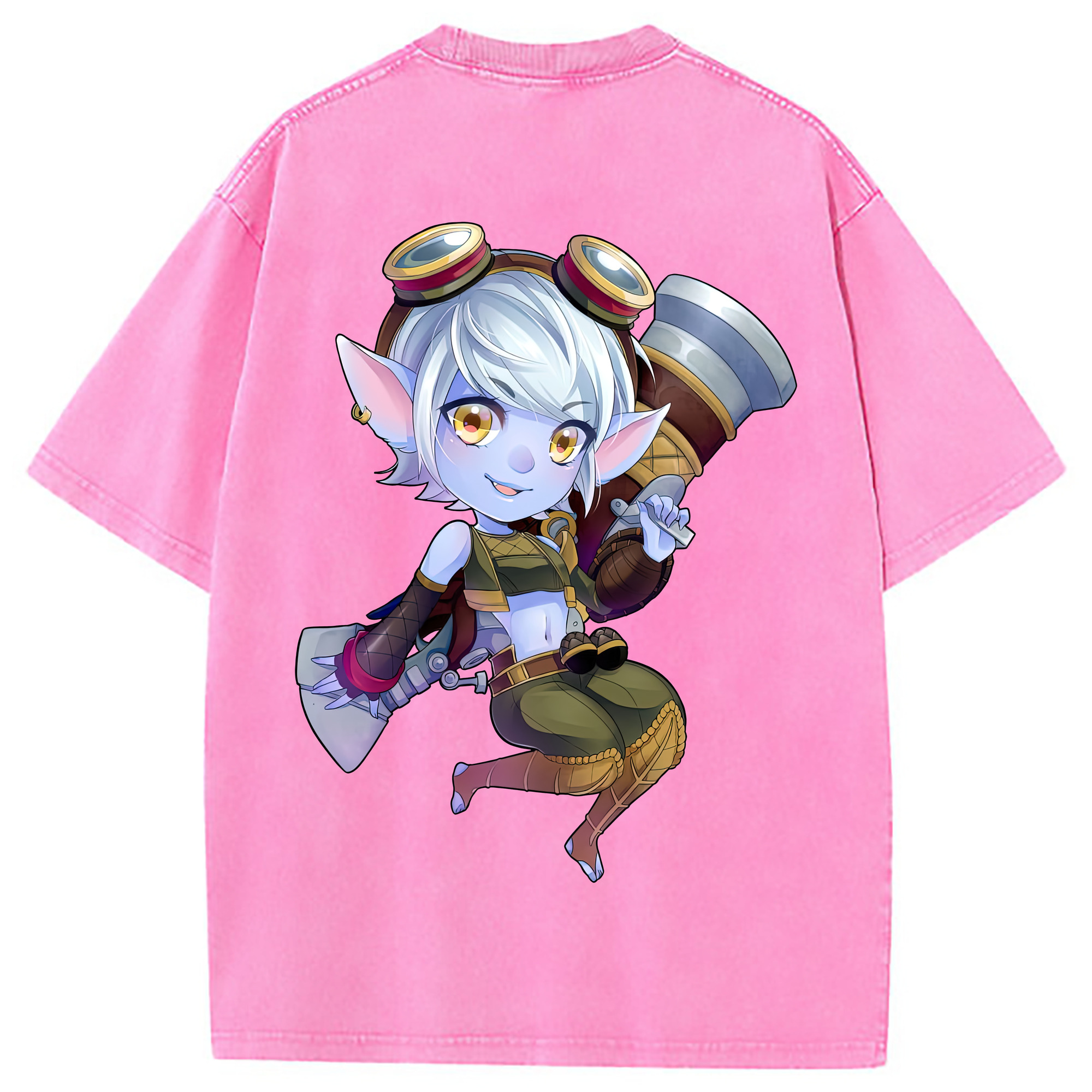 （画像用） リーグ・オブ・レジェンド League of Legends LOL 綿100% ヴィンテージ風 半袖Tシャツ（背面プリント）